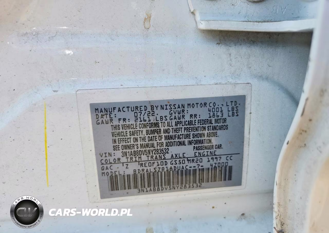 2022 Nissan Sentra Sr VIN:3N1AB8DV5NY283532 - 12