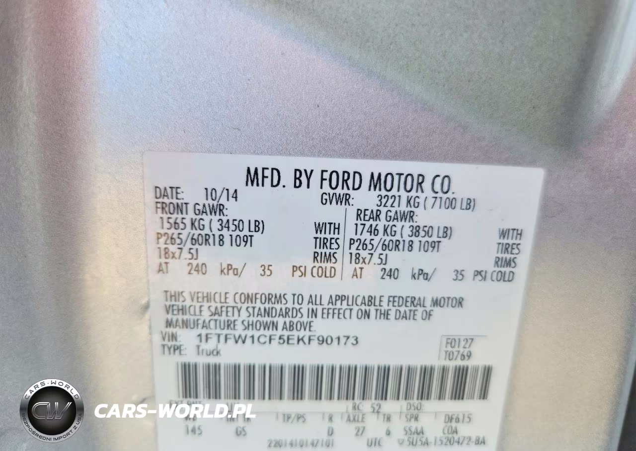 2014 Ford F150 Supercrew VIN:1FTFW1CF5EKF90173 - 13