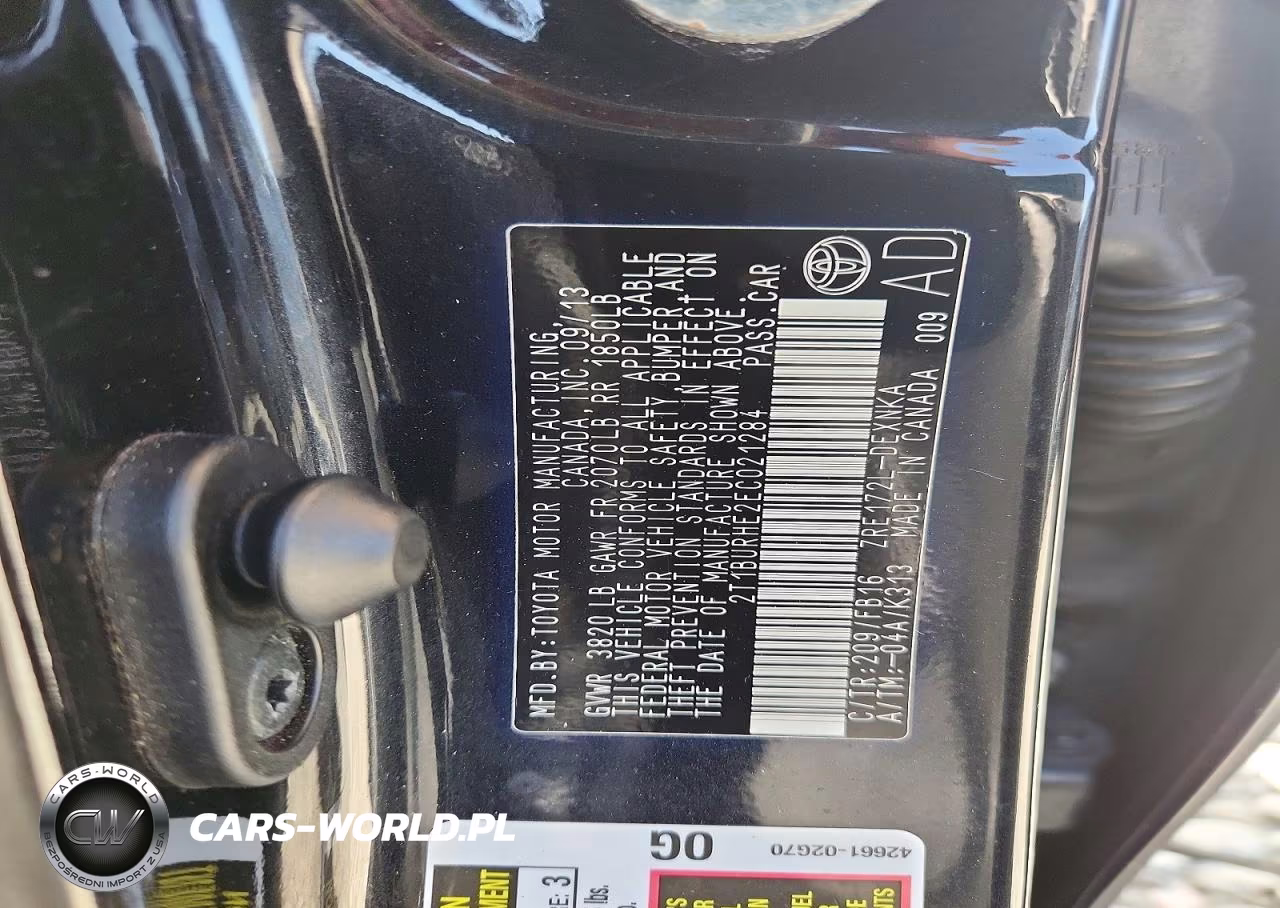 2014 Toyota Corolla Le VIN:2T1BURHE2EC021284 - 12