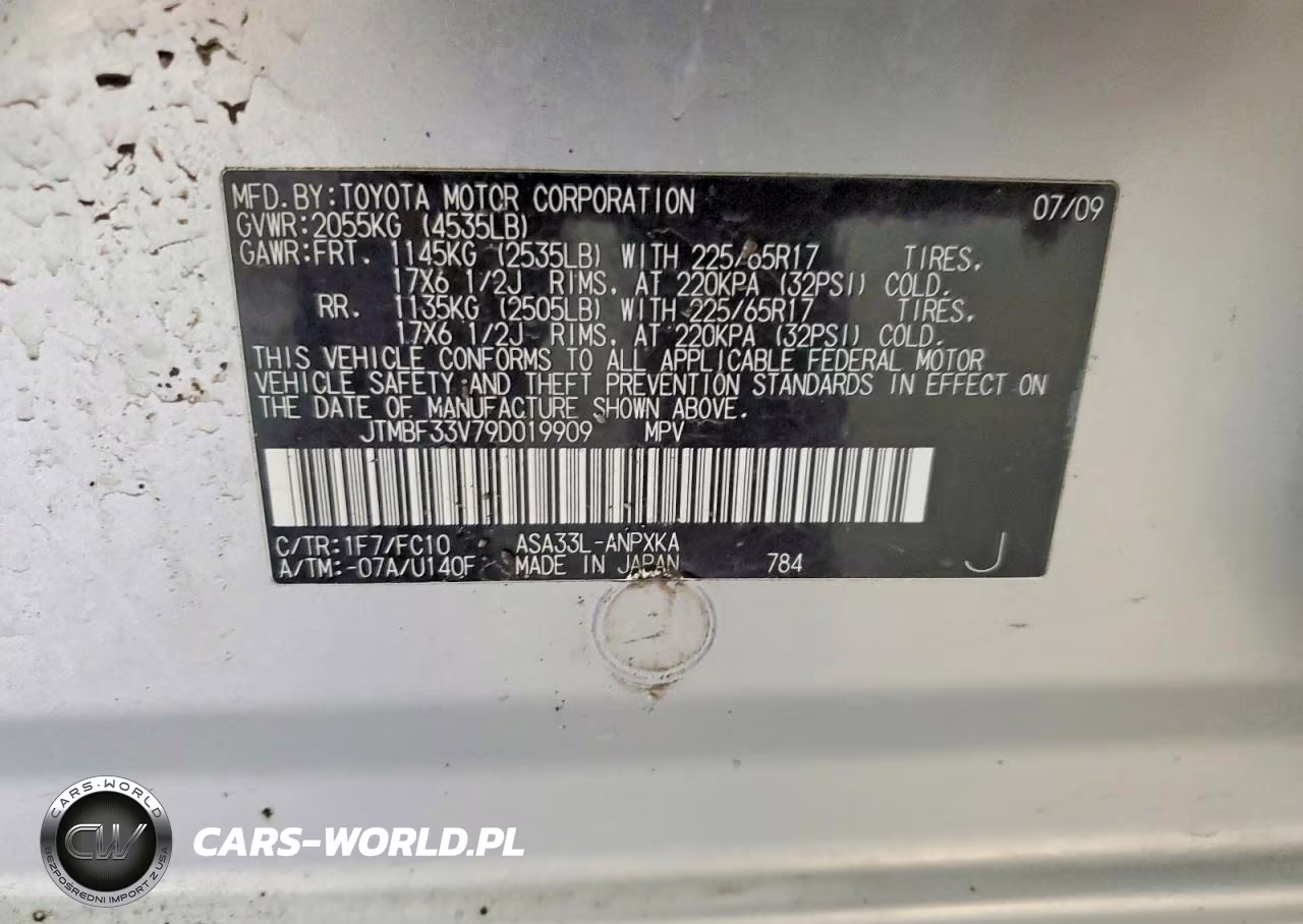 2009 Toyota Rav4 Base VIN:JTMBF33V79D019909 - 13