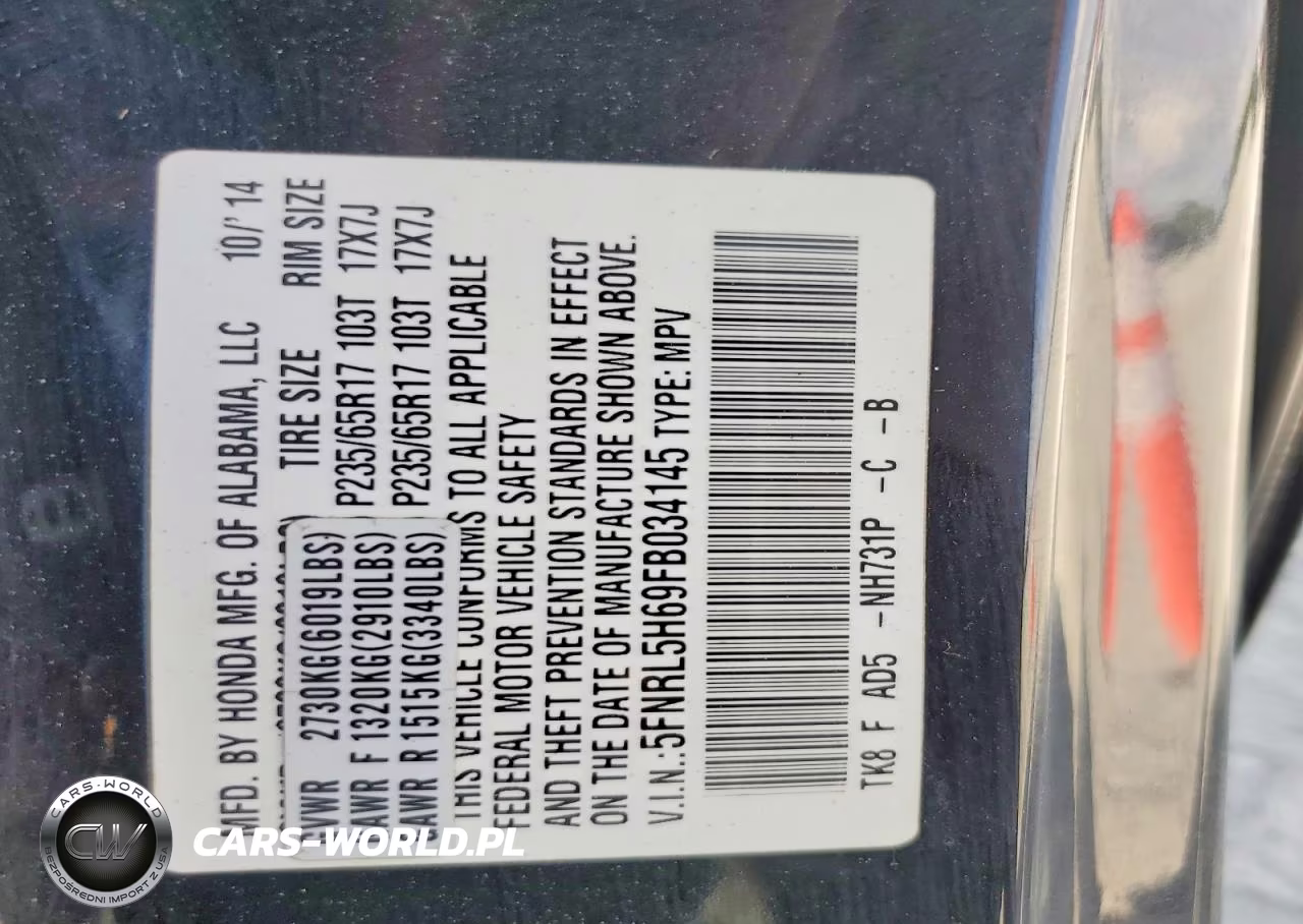 2015 Honda Odyssey Exl VIN:5FNRL5H69FB034145 - 13