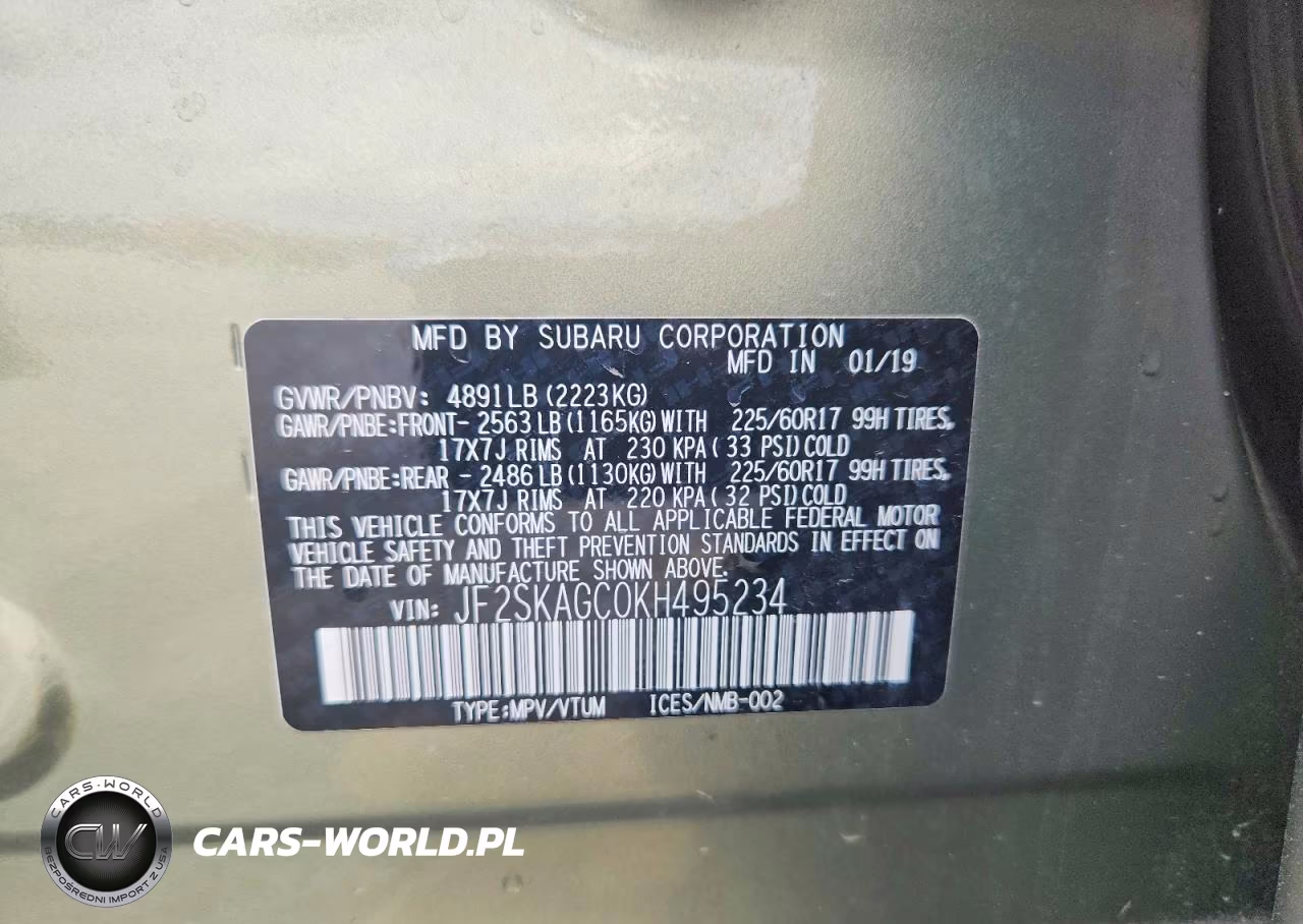 2019 Subaru Forester Premium VIN:JF2SKAGC0KH495234 - 13
