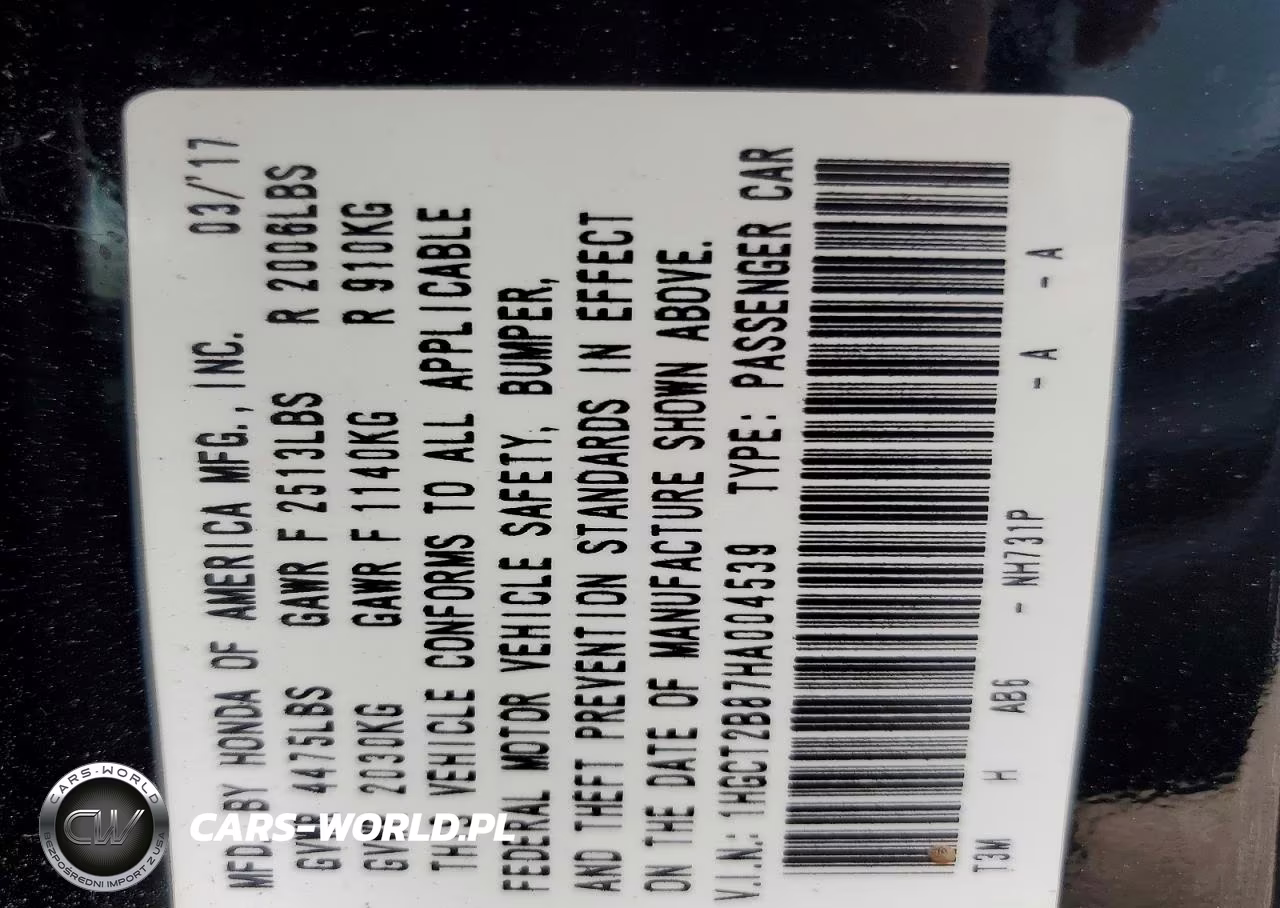 2017 Honda Accord Exl VIN:1HGCT2B87HA004539 - 12