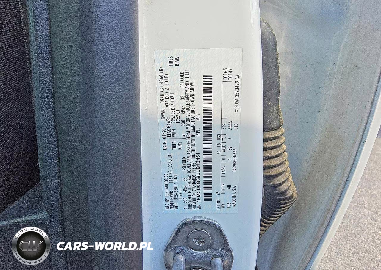 2020 Ford Escape Se VIN:1FMCU0G69LUB13451 - 13