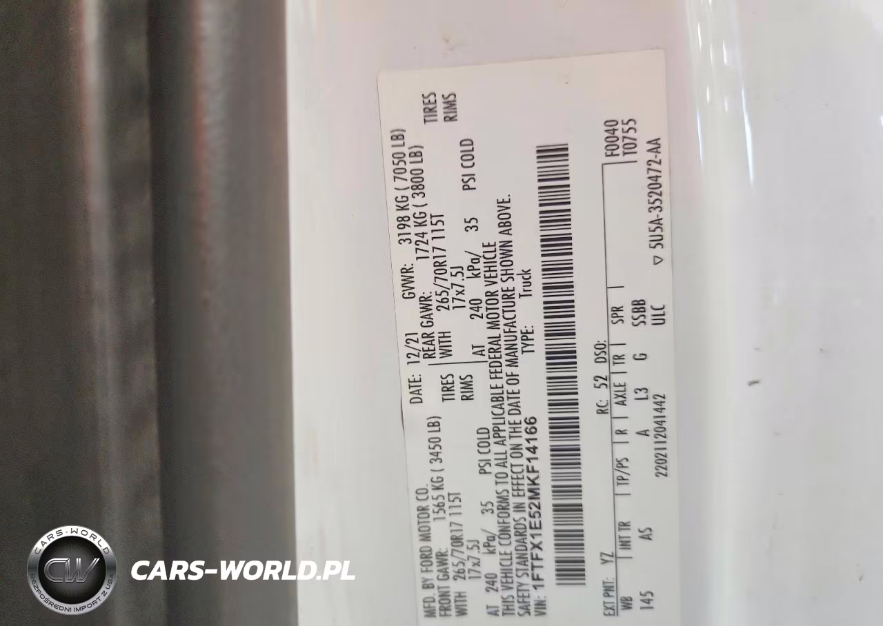 2021 Ford F150 Super Cab VIN:1FTFX1E52MKF14166 - 12