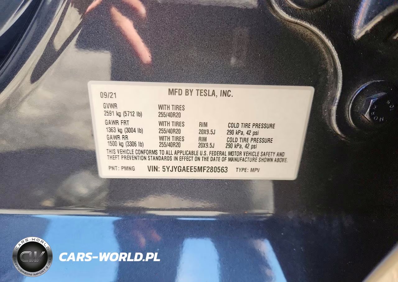 2021 Tesla Model Y VIN:5YJYGAEE5MF280563 - 12