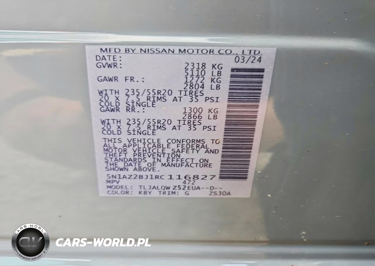 2024 Nissan Murano Sv VIN:5N1AZ2BJ1RC116827 - 13