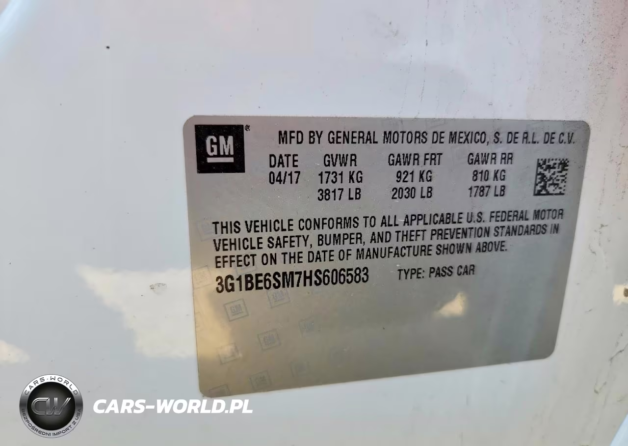 2017 Chevrolet Cruze Lt VIN:3G1BE6SM7HS606583 - 12