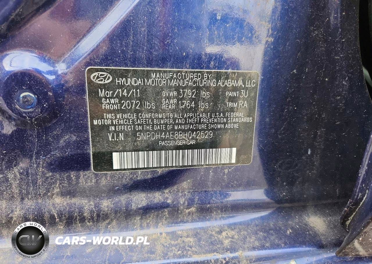 2011 Hyundai Elantra Limited VIN:5NPDH4AE8BH042529 - 12