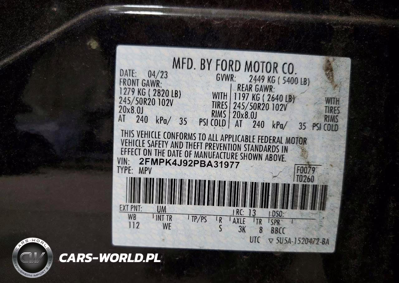 2023 Ford Edge Sel VIN:2FMPK4J92PBA31977 - 13