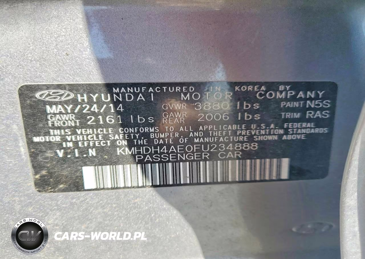 2015 Hyundai Elantra Se VIN:KMHDH4AE0FU234888 - 12