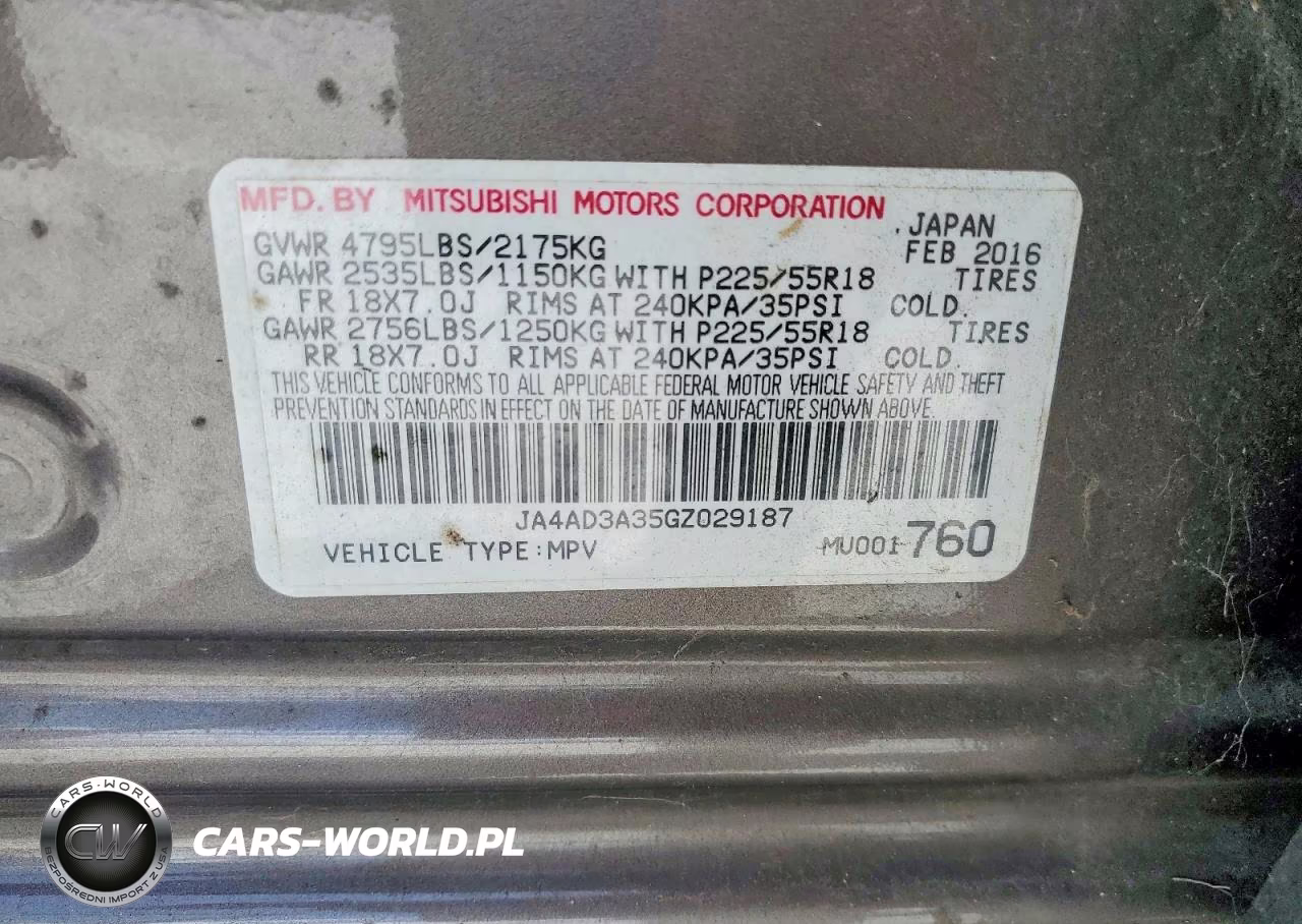 2016 Mitsubishi Outlander Se VIN:JA4AD3A35GZ029187 - 14