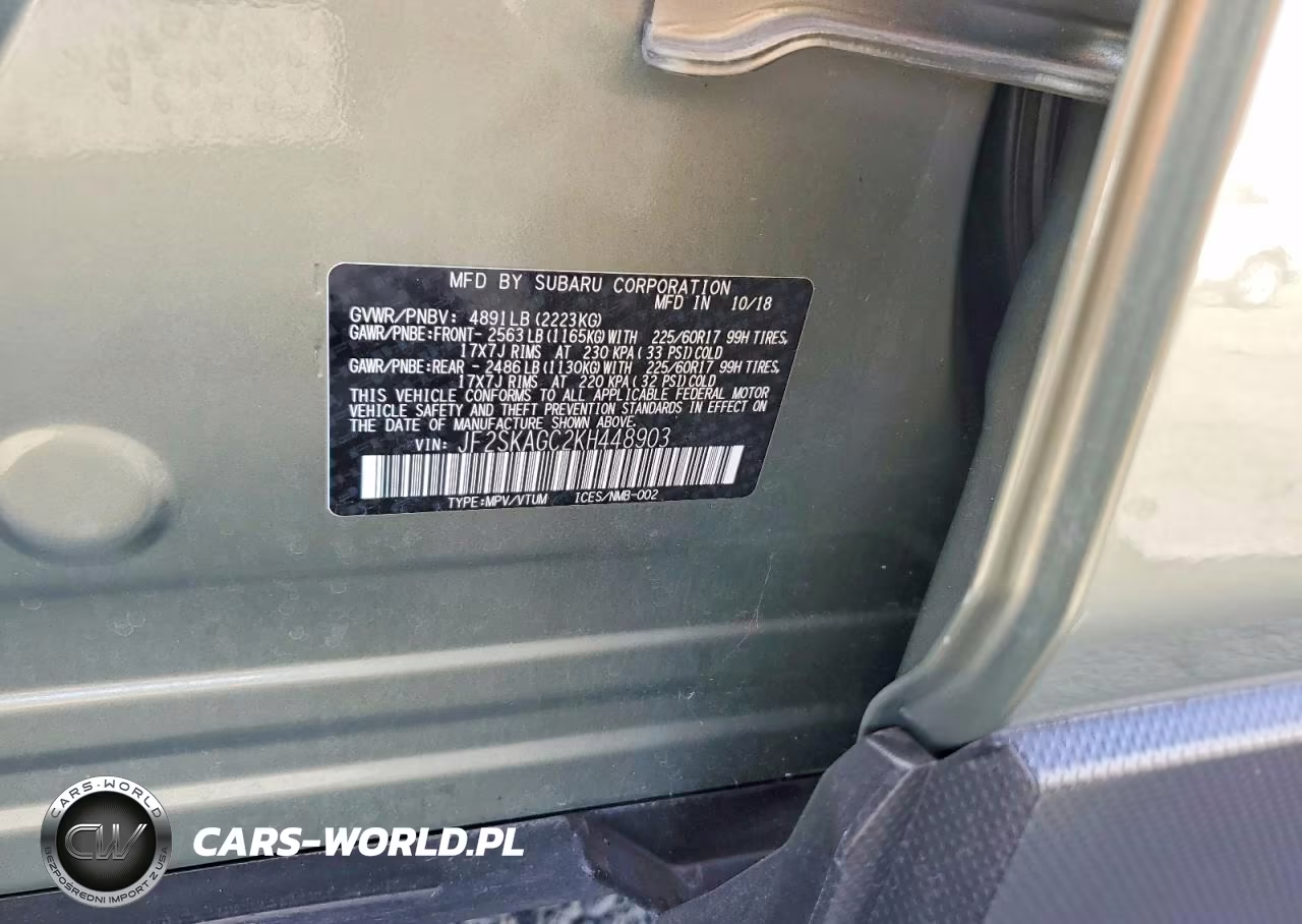 2019 Subaru Forester Premium VIN:JF2SKAGC2KH448903 - 12