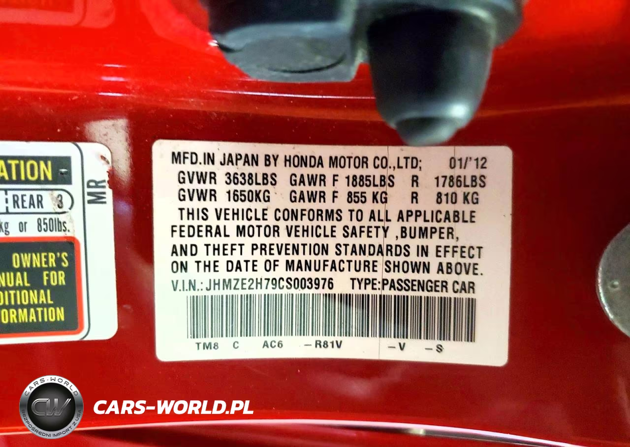 2012 Honda Insight Ex VIN:JHMZE2H79CS003976 - 13