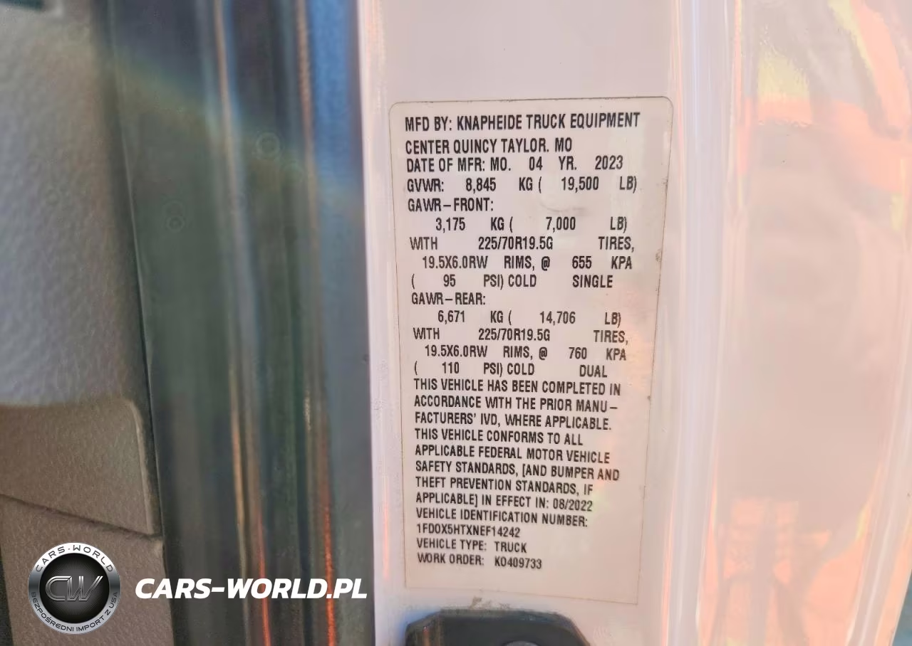 2022 Ford F550 Super Duty VIN:1FD0X5HTXNEF14242 - 13