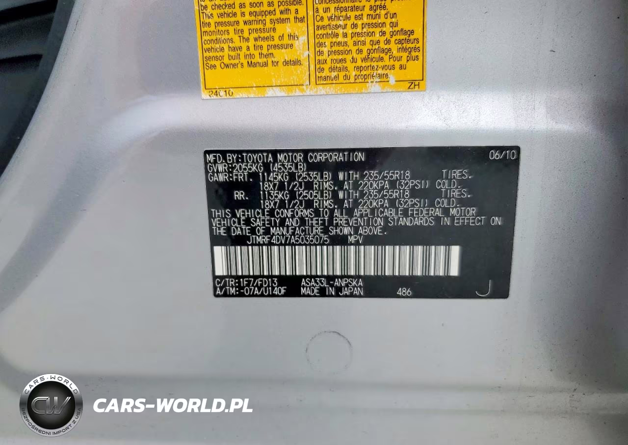 2010 Toyota Rav4 Sport VIN:JTMRF4DV7A5035075 - 13