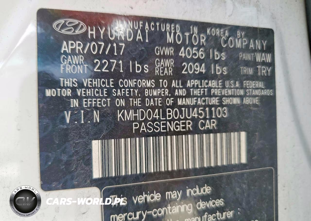 2018 Hyundai Elantra Sport VIN:KMHD04LB0JU451103 - 13