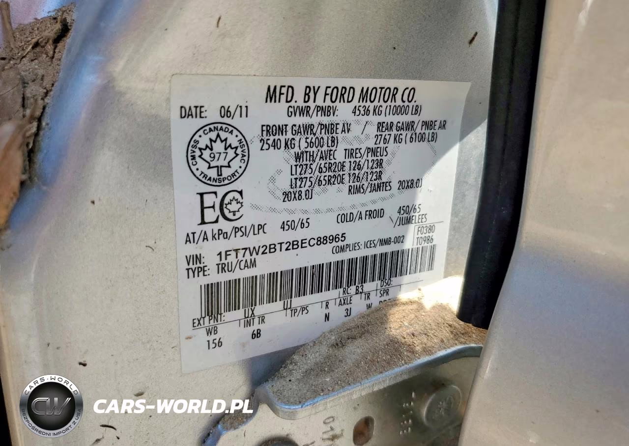 2011 Ford F 250 VIN:1FT7W2BT2BEC88965 - 12