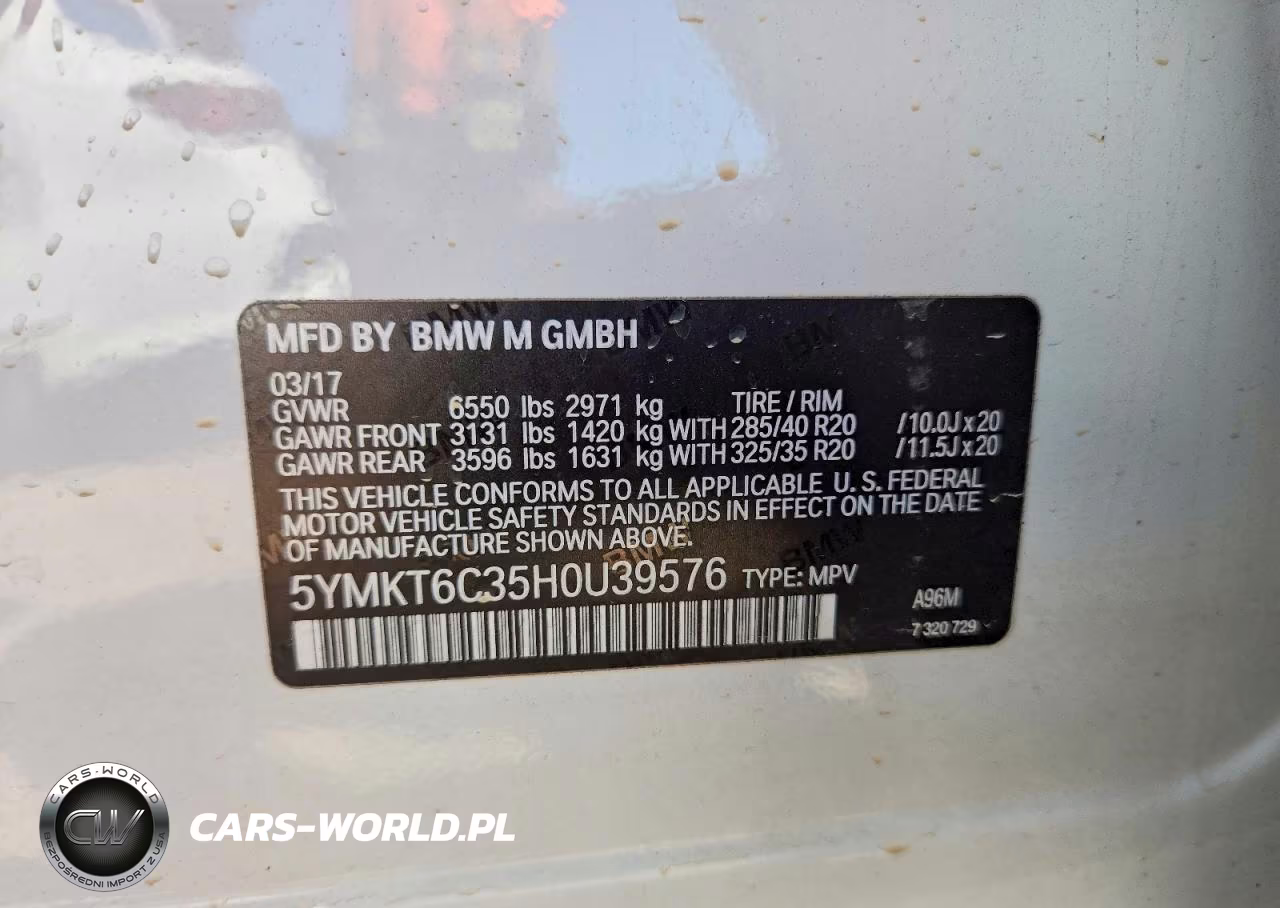 2017 BMW X5 M VIN:5YMKT6C35H0U39576 - 14
