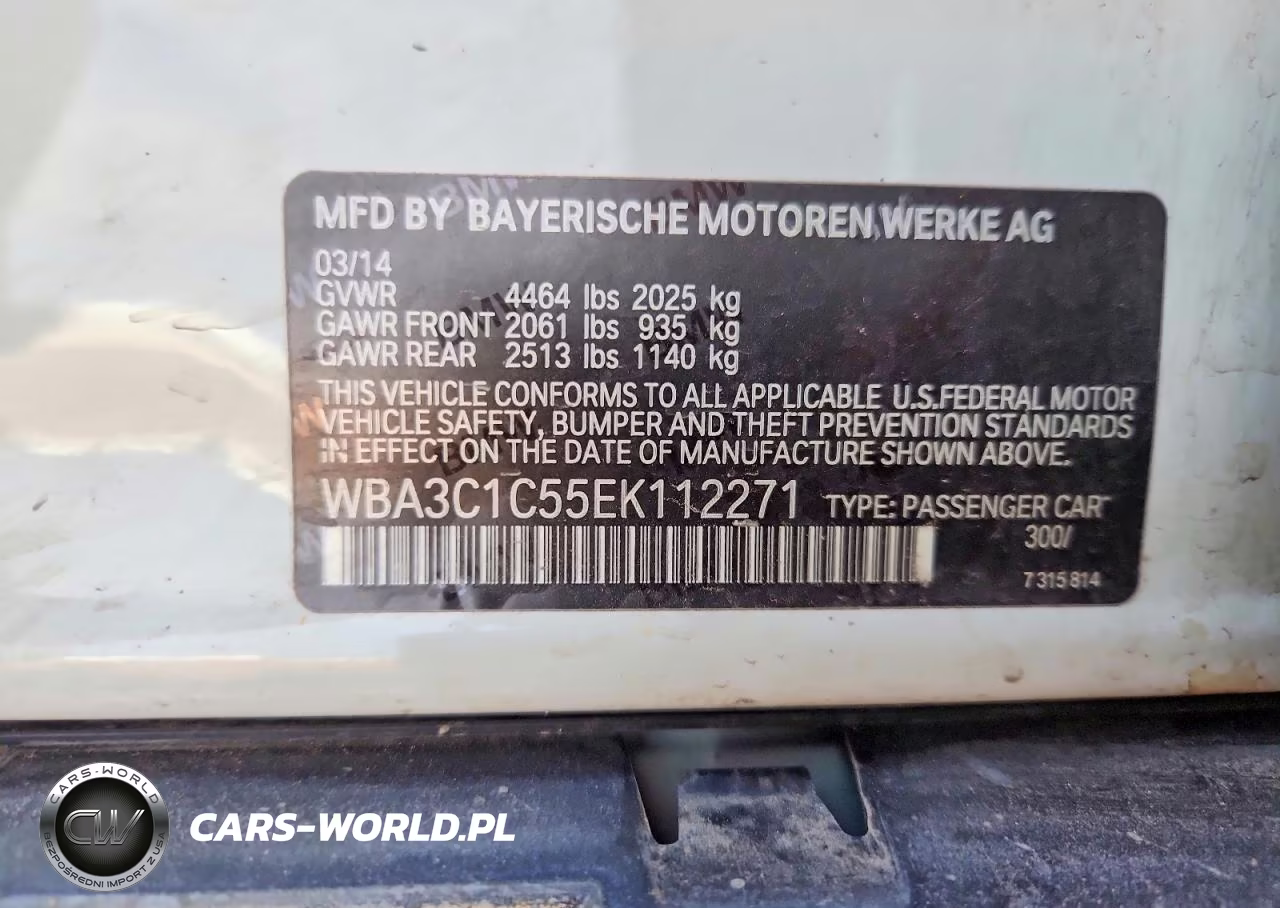 2014 BMW 328 I Sulev VIN:WBA3C1C55EK112271 - 12