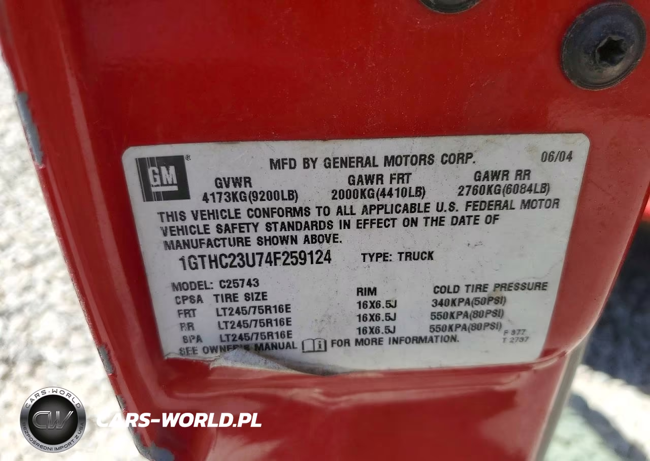 2004 GMC Sierra C2500 Heavy Duty VIN:1GTHC23U74F259124 - 12