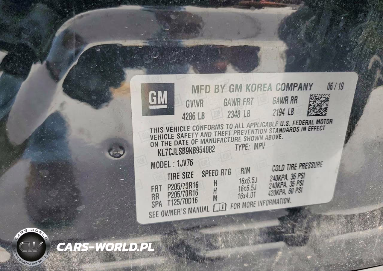 2019 Chevrolet Trax 1Lt VIN:KL7CJLSB9KB954082 - 13