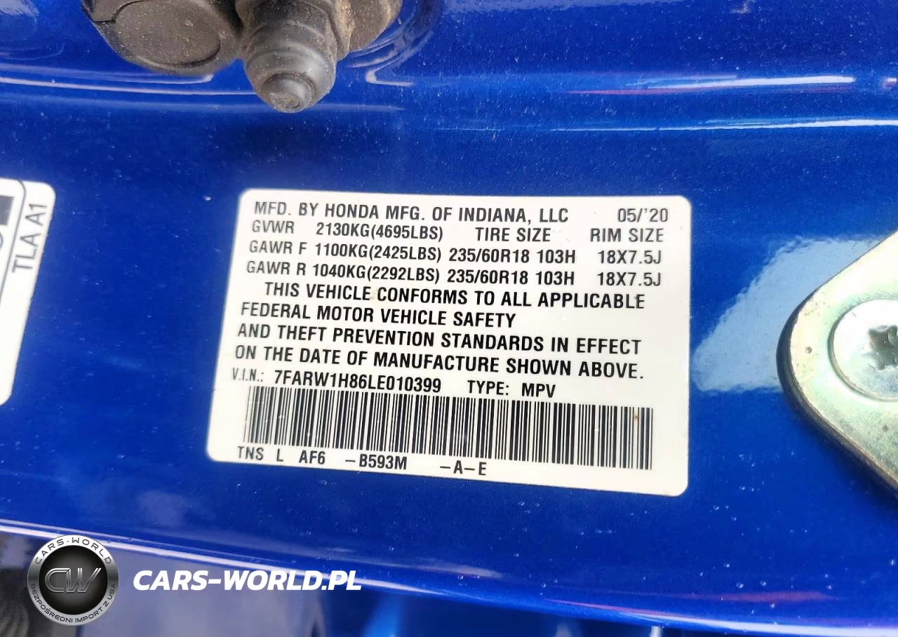 2020 Honda Cr-V Exl VIN:7FARW1H86LE010399 - 14