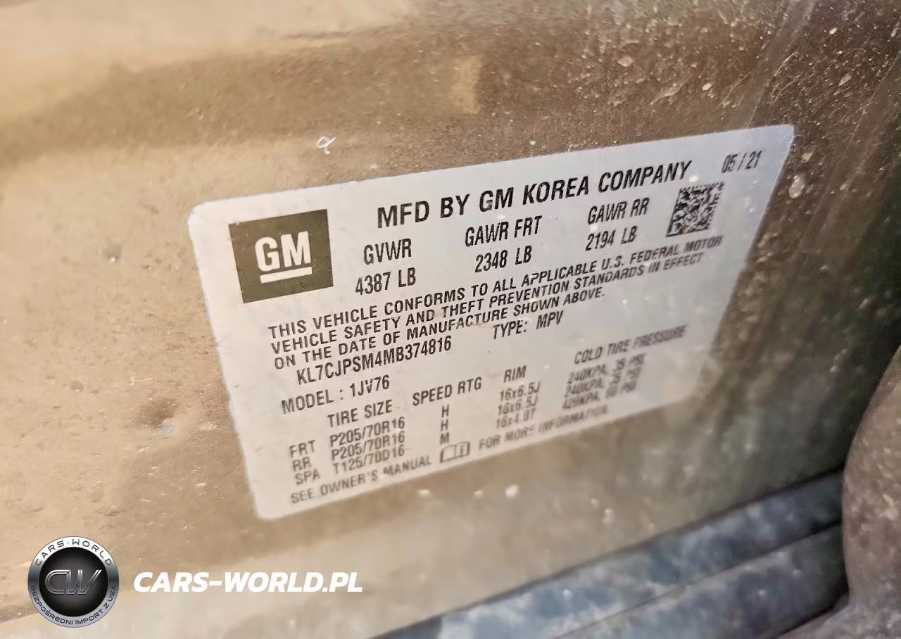 2021 Chevrolet Trax 1Lt VIN:KL7CJPSM4MB374816 - 13