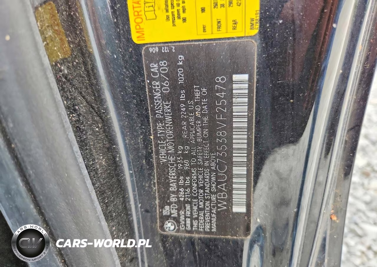2008 BMW 135 I VIN:WBAUC73538VF25478 - 12