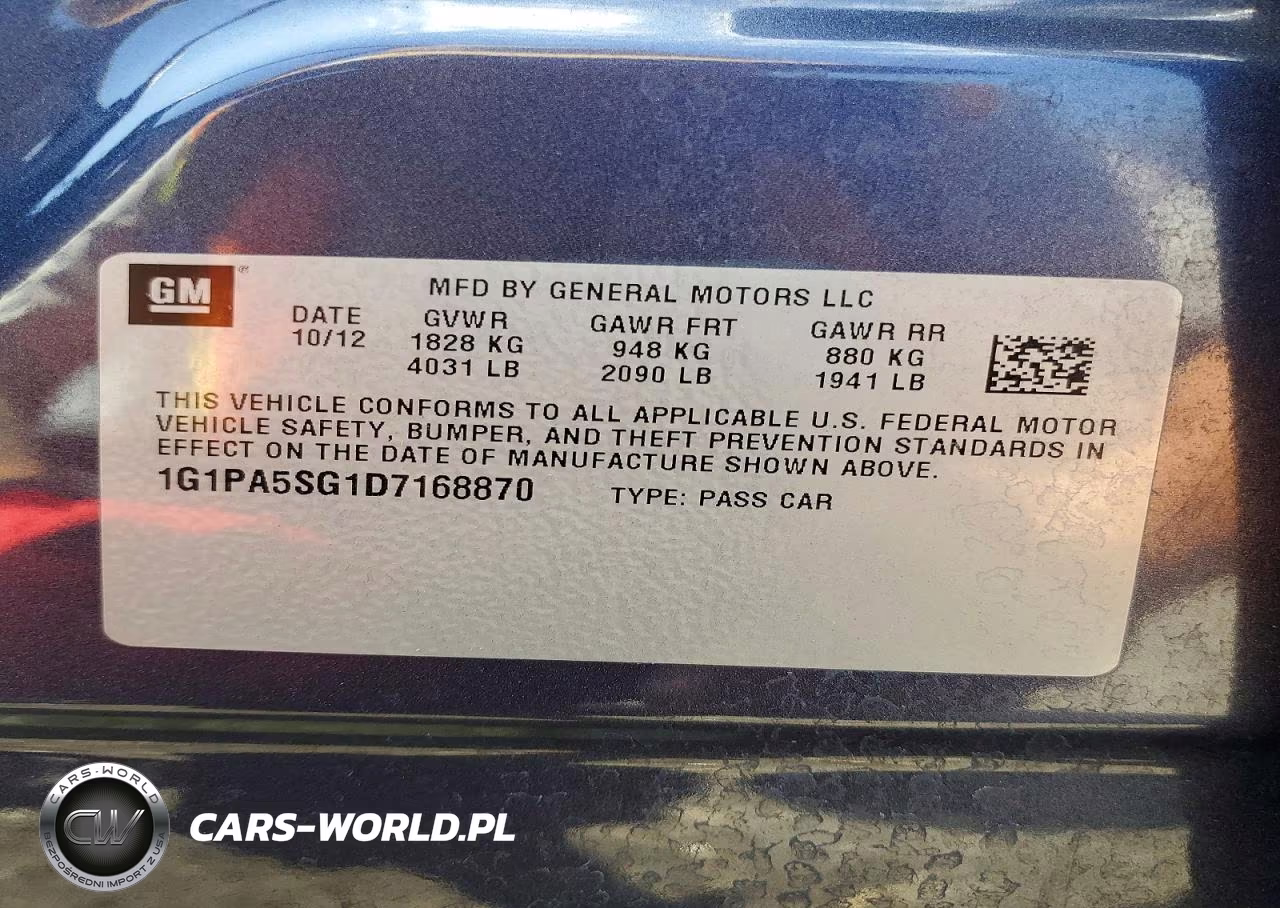 2013 Chevrolet Cruze Ls VIN:1G1PA5SG1D7168870 - 12