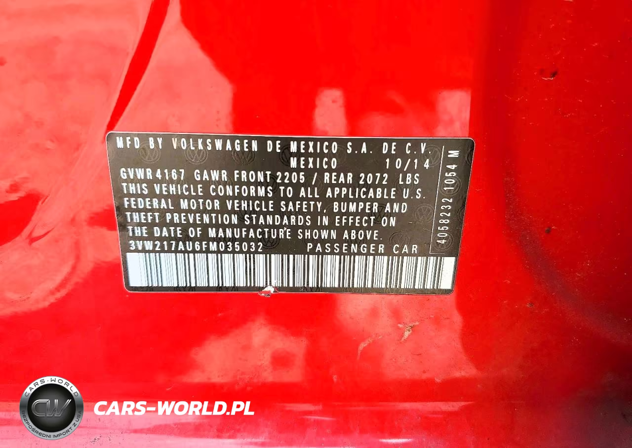 2015 Volkswagen Golf VIN:3VW217AU6FM035032 - 13