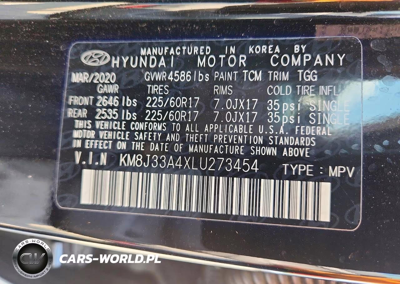 2020 Hyundai Tucson Value VIN:KM8J33A4XLU273454 - 13