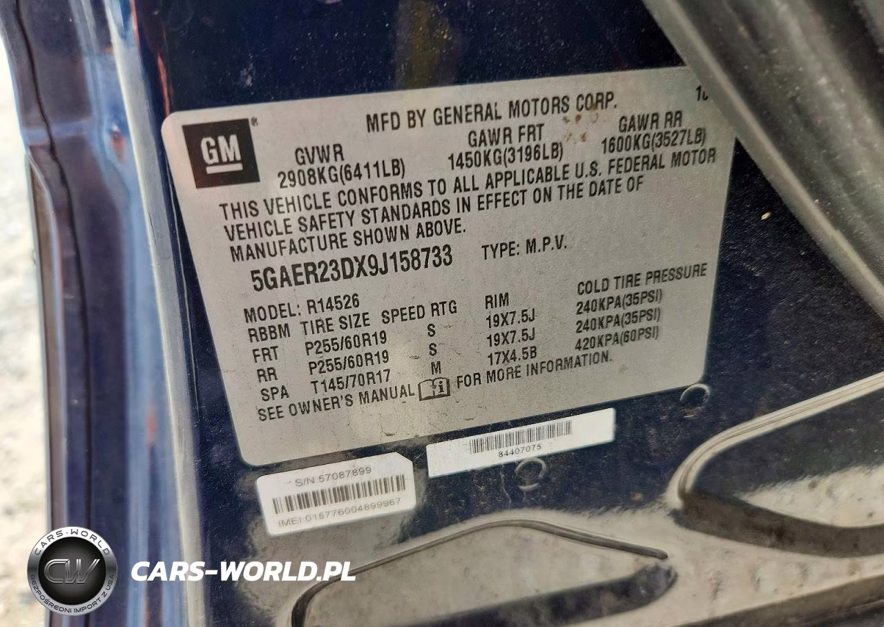 2009 Buick Enclave Cxl VIN:5GAER23DX9J158733 - 13