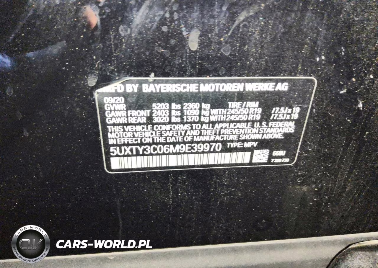 2021 BMW X3 Sdrive30I VIN:5UXTY3C06M9E39970 - 13