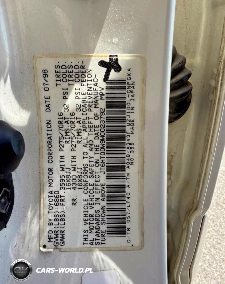1998 Lexus Lx 470 VIN:JT6HT00W9W0023792 - 10