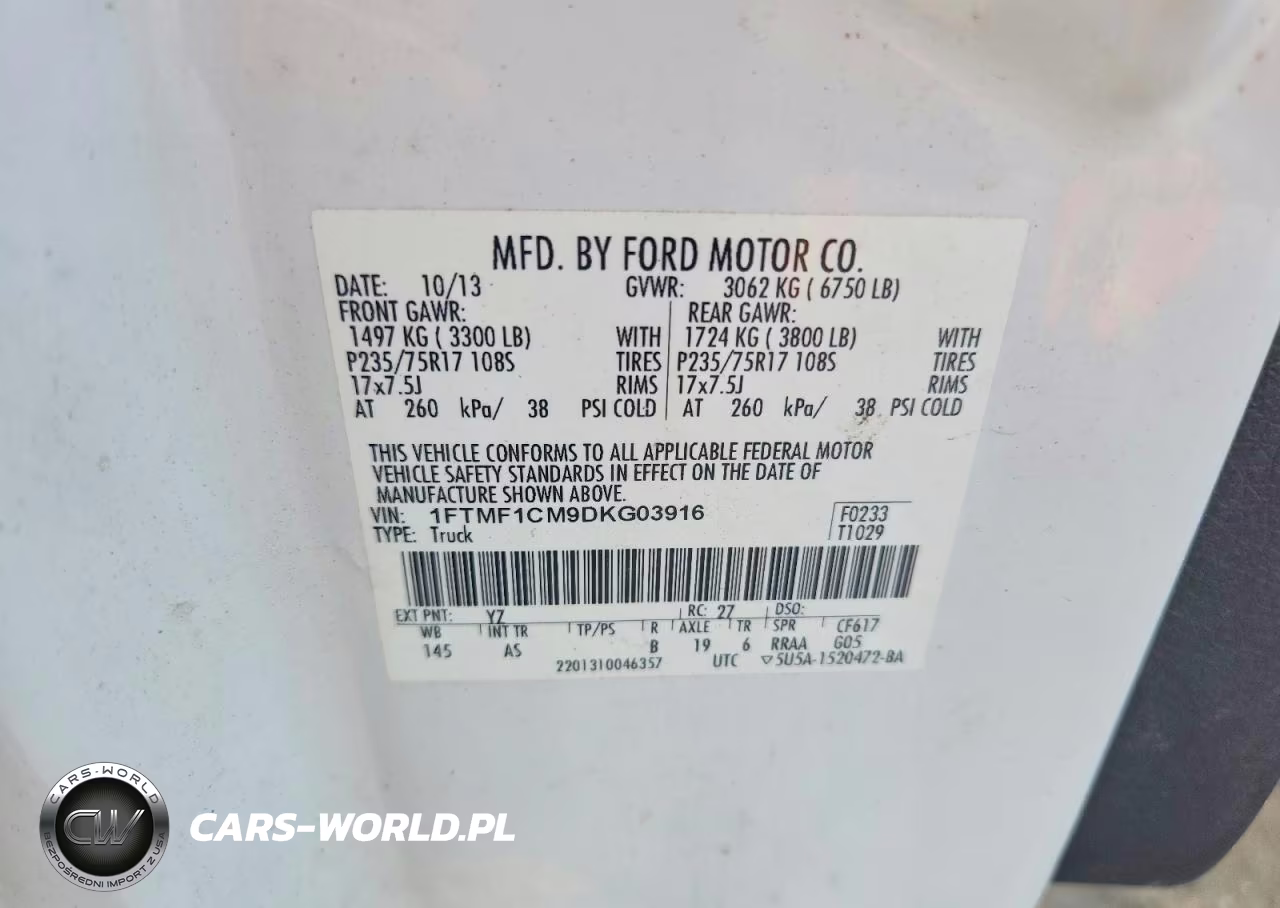 2013 Ford F150 VIN:1FTMF1CM9DKG03916 - 12