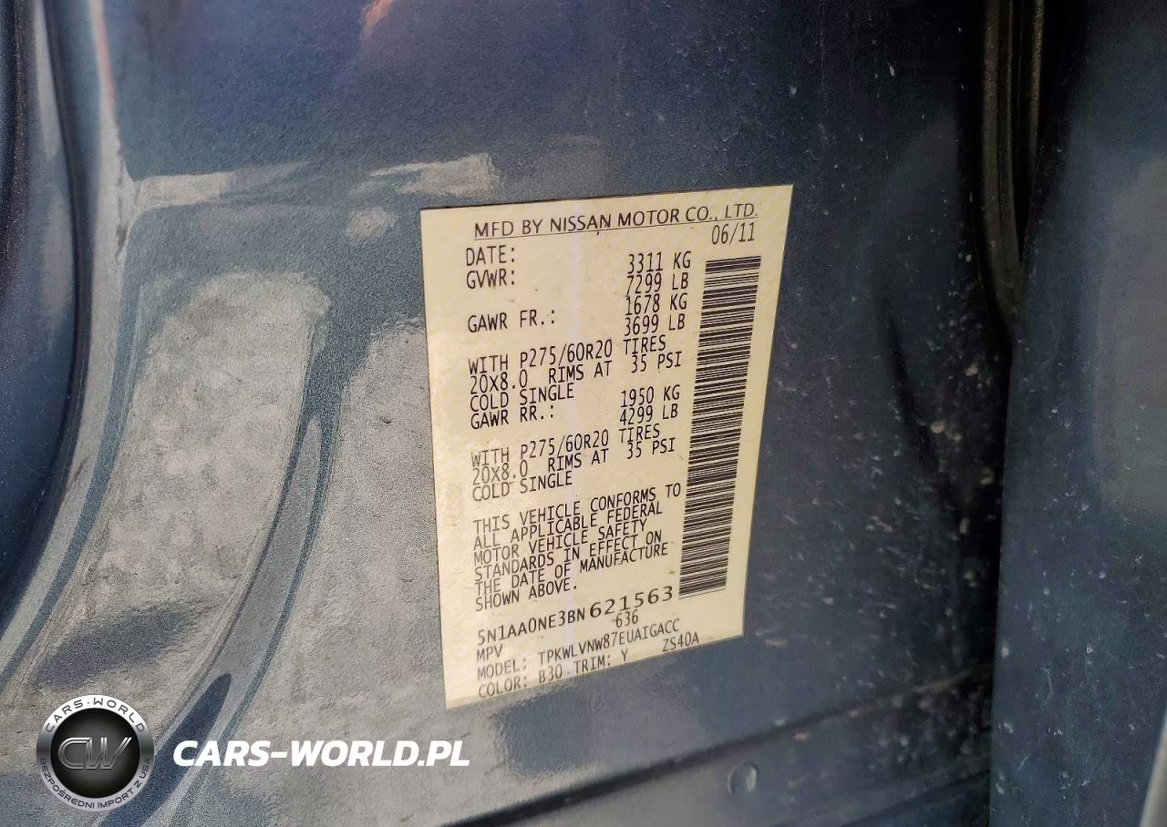 2011 Nissan Armada Platinum VIN:5N1AA0NE3BN621563 - 13