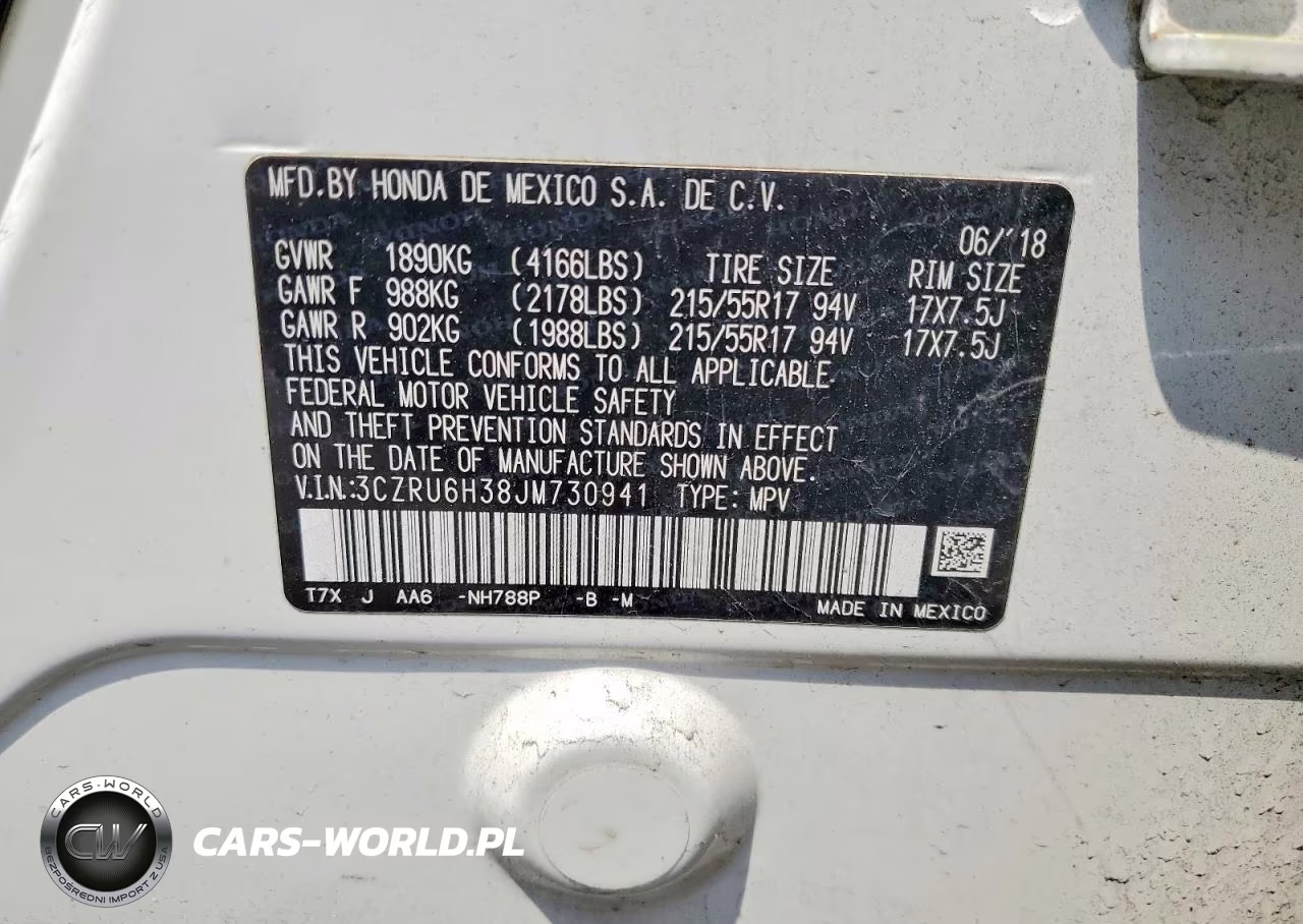 2018 Honda Hr-V Lx VIN:3CZRU6H38JM730941 - 13