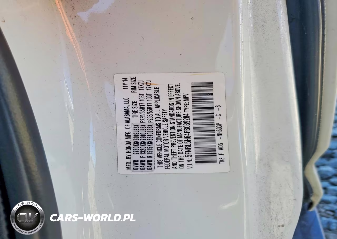 2015 Honda Odyssey Exl VIN:5FNRL5H64FB039284 - 12