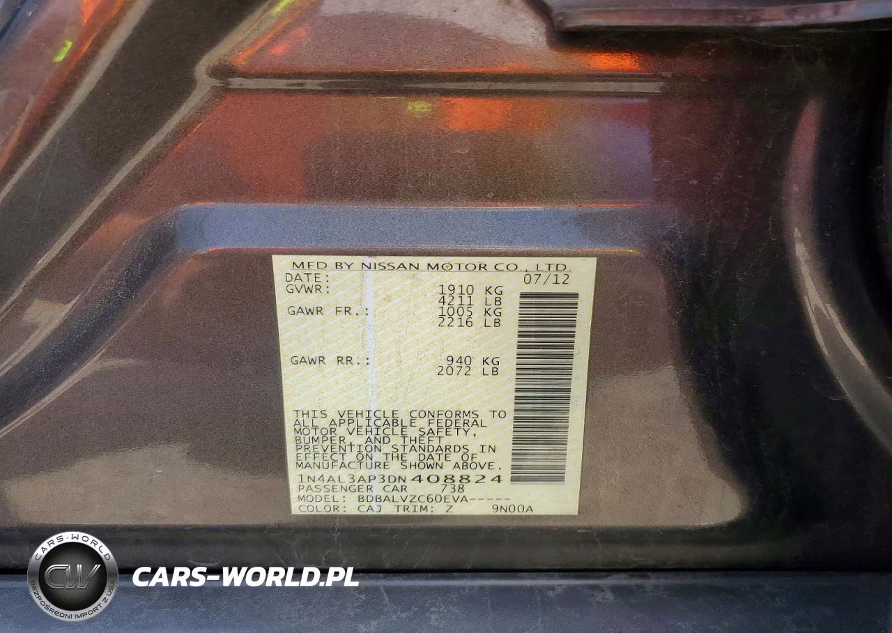 2013 Nissan Altima 2.5 VIN:1N4AL3AP3DN408824 - 12