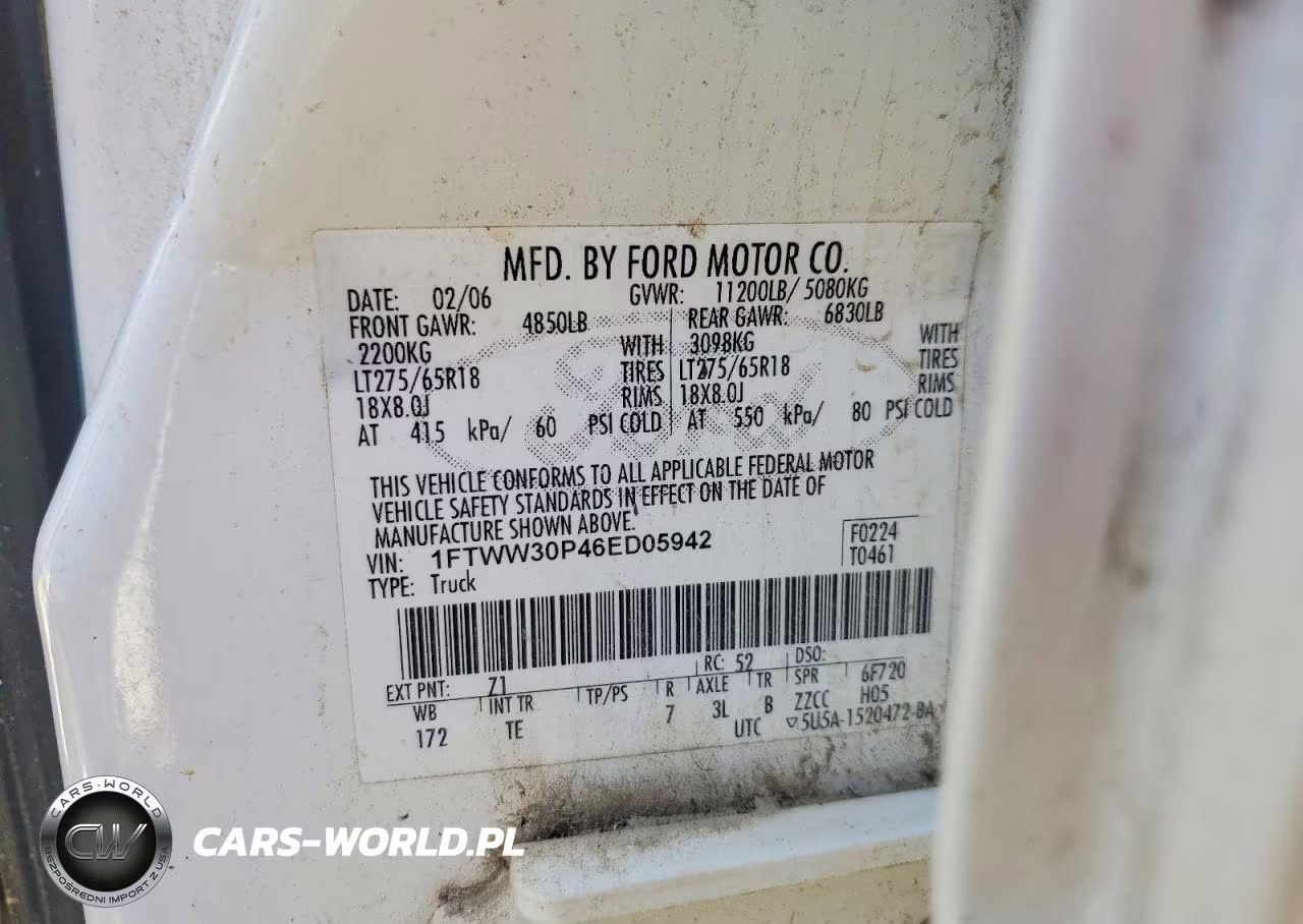 2006 Ford F350 Srw Super Duty VIN:1FTWW30P46ED05942 - 13