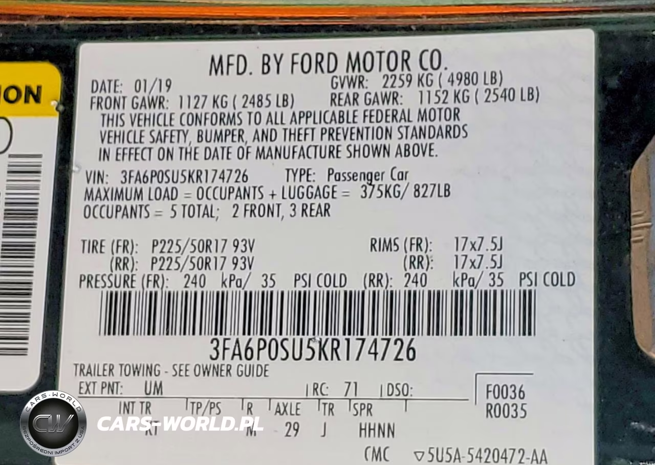 2019 Ford Fusion Titanium VIN:3FA6P0SU5KR174726 - 13