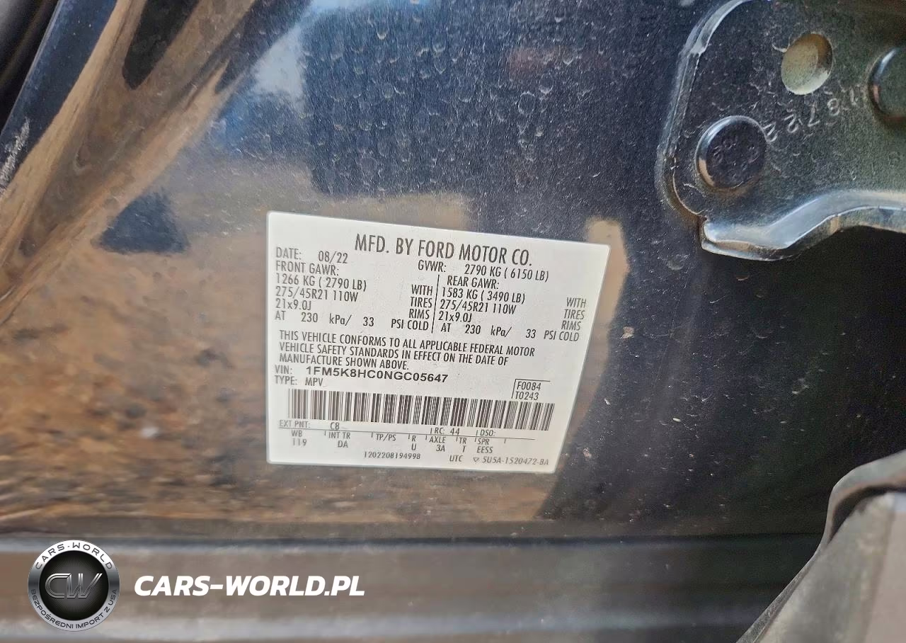 2022 Ford Explorer Platinum VIN:1FM5K8HC0NGC05647 - 13