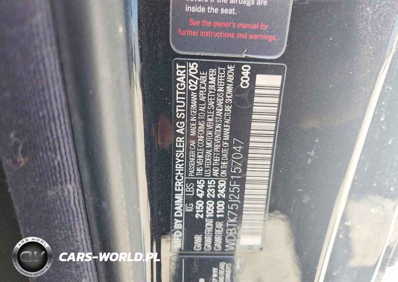2005 Mercedes-Benz Clk 500 VIN:WDBTK75J25F157047 - 12