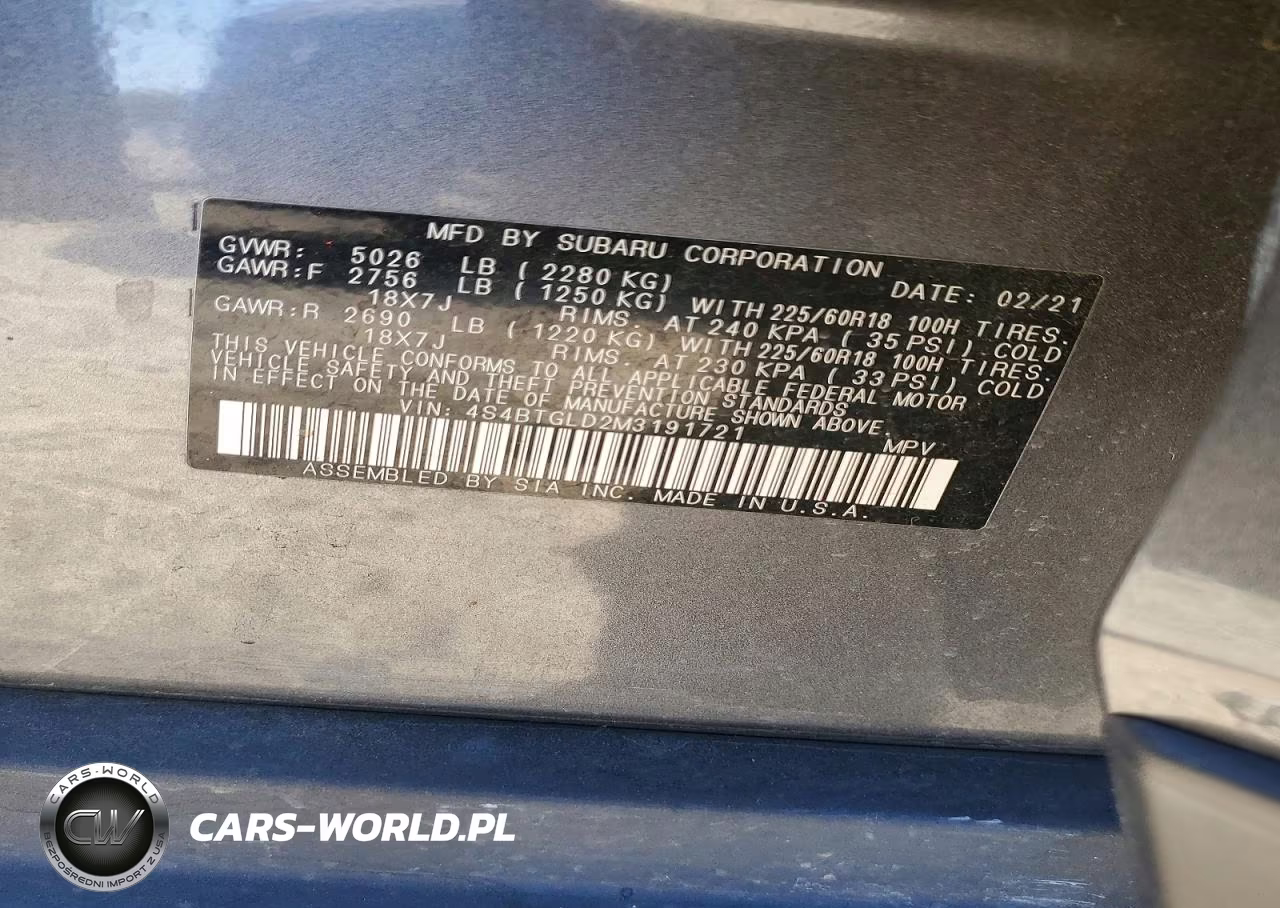 2021 Subaru Outback Onyx Edition Xt VIN:4S4BTGLD2M3191721 - 12