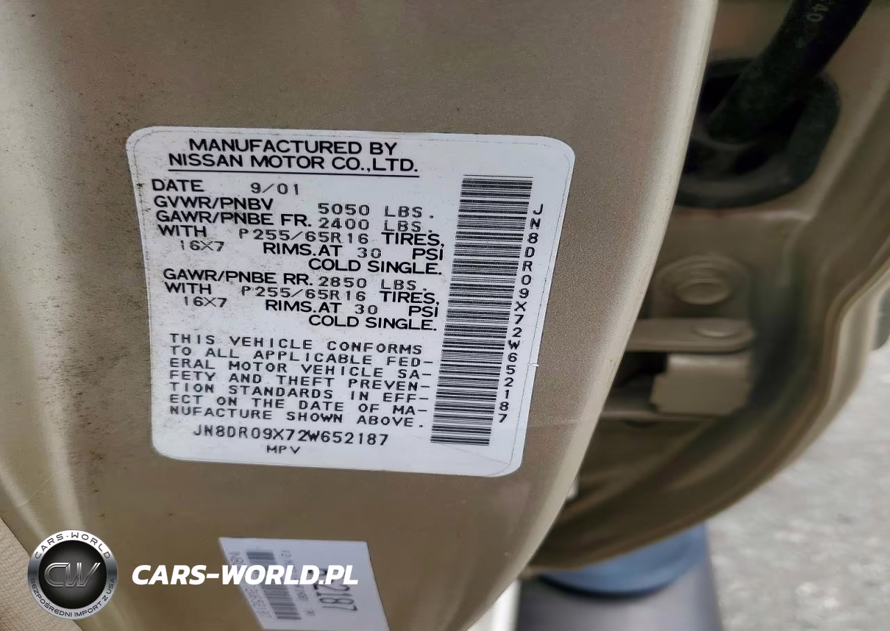 2002 Nissan Pathfinder Se VIN:JN8DR09X72W652187 - 13