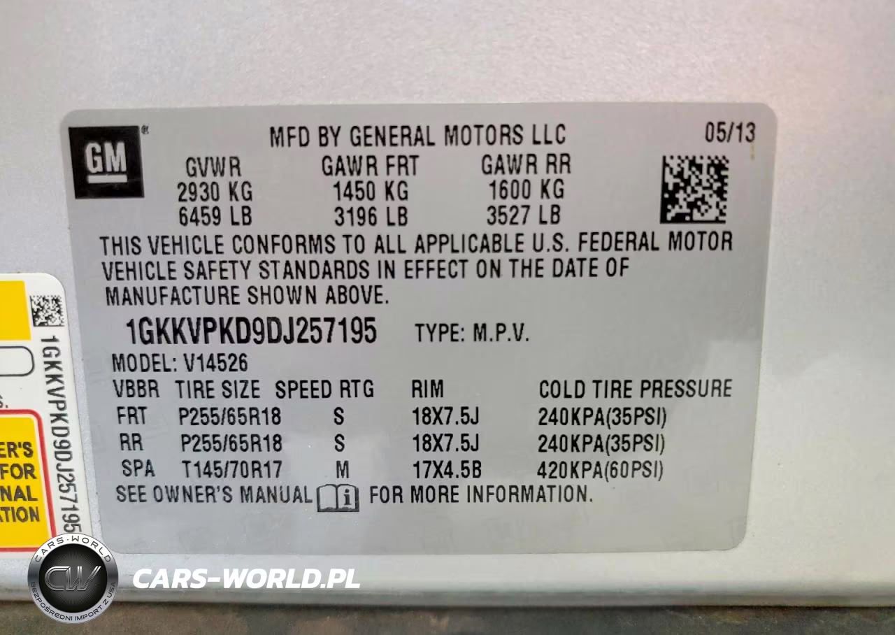 2013 GMC Acadia Sle VIN:1GKKVPKD9DJ257195 - 13