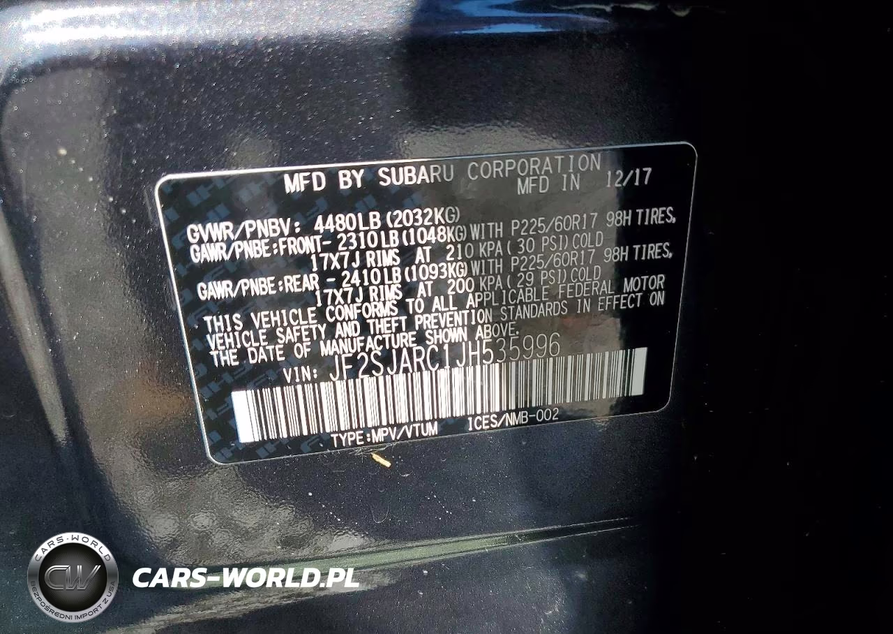2018 Subaru Forester 2.5I Limited VIN:JF2SJARC1JH535996 - 13