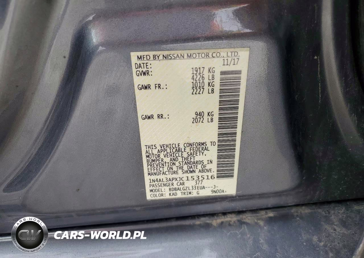 2018 Nissan Altima 2.5 S VIN:1N4AL3APXJC153516 - 12