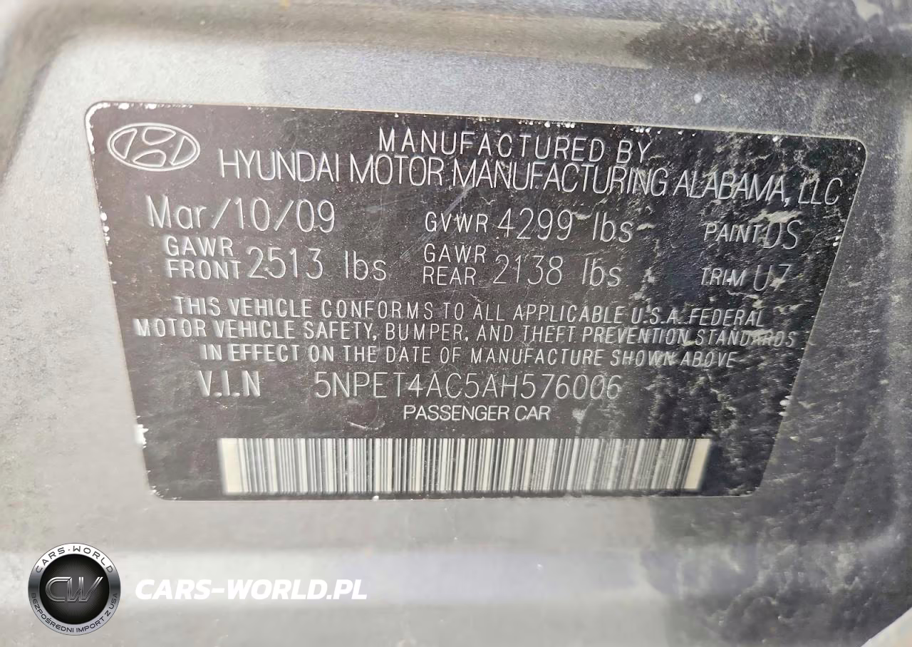 2010 Hyundai Sonata Gls VIN:5NPET4AC5AH576006 - 12